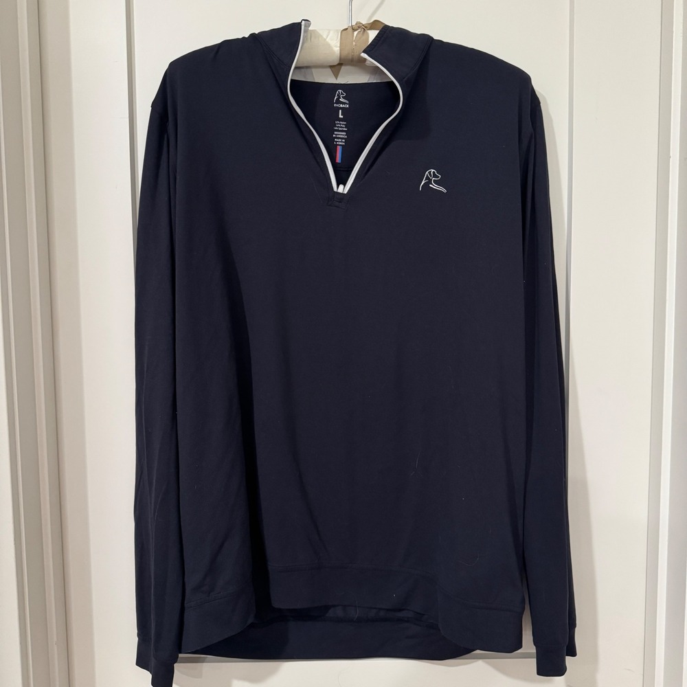 Rhoback Mens Black Performance Quarter Zip Pullover Large QZ0015 Golf Shirt